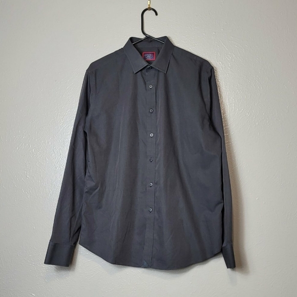 UNTUCKit Mens Size M Tall Slim Wrinkle Free Button Up Shirt Long Sleeve Black - Picture 1 of 10